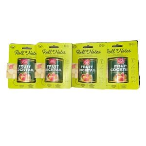 Lot of 4 FRED Roll O' Notes Sticky Note Fruit Cocktail Can 33 feet NEW